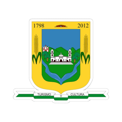 Escudo de Silvia - Cauca (Colombia) (Coat of Arms) STICKER Vinyl Kiss-Cut Decal 6 Inch White - The Sticker Space