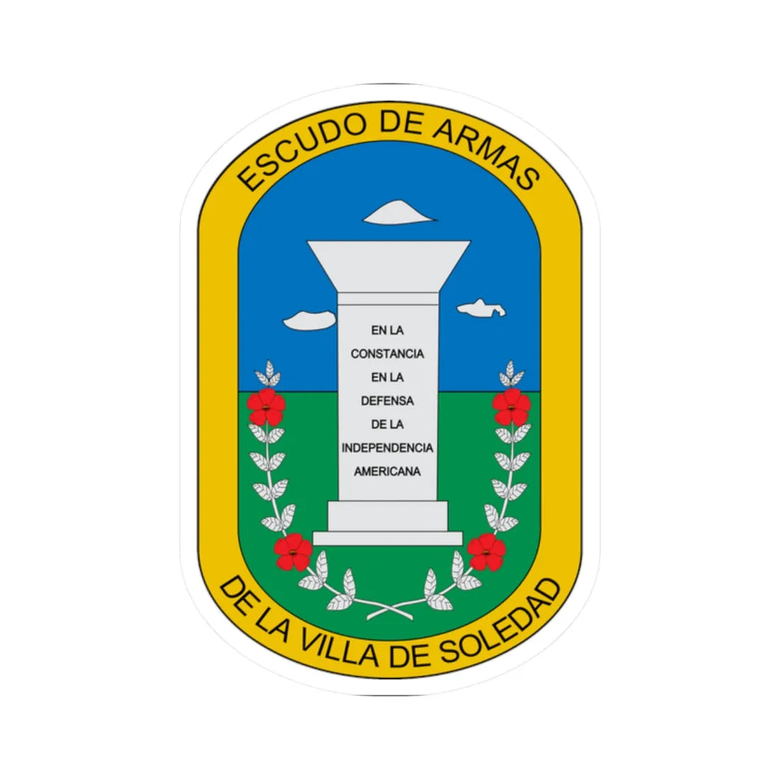 Escudo de Soledad Atlántico (Colombia) (Coat of Arms) STICKER Vinyl Kiss-Cut Decal 2 Inch White - The Sticker Space