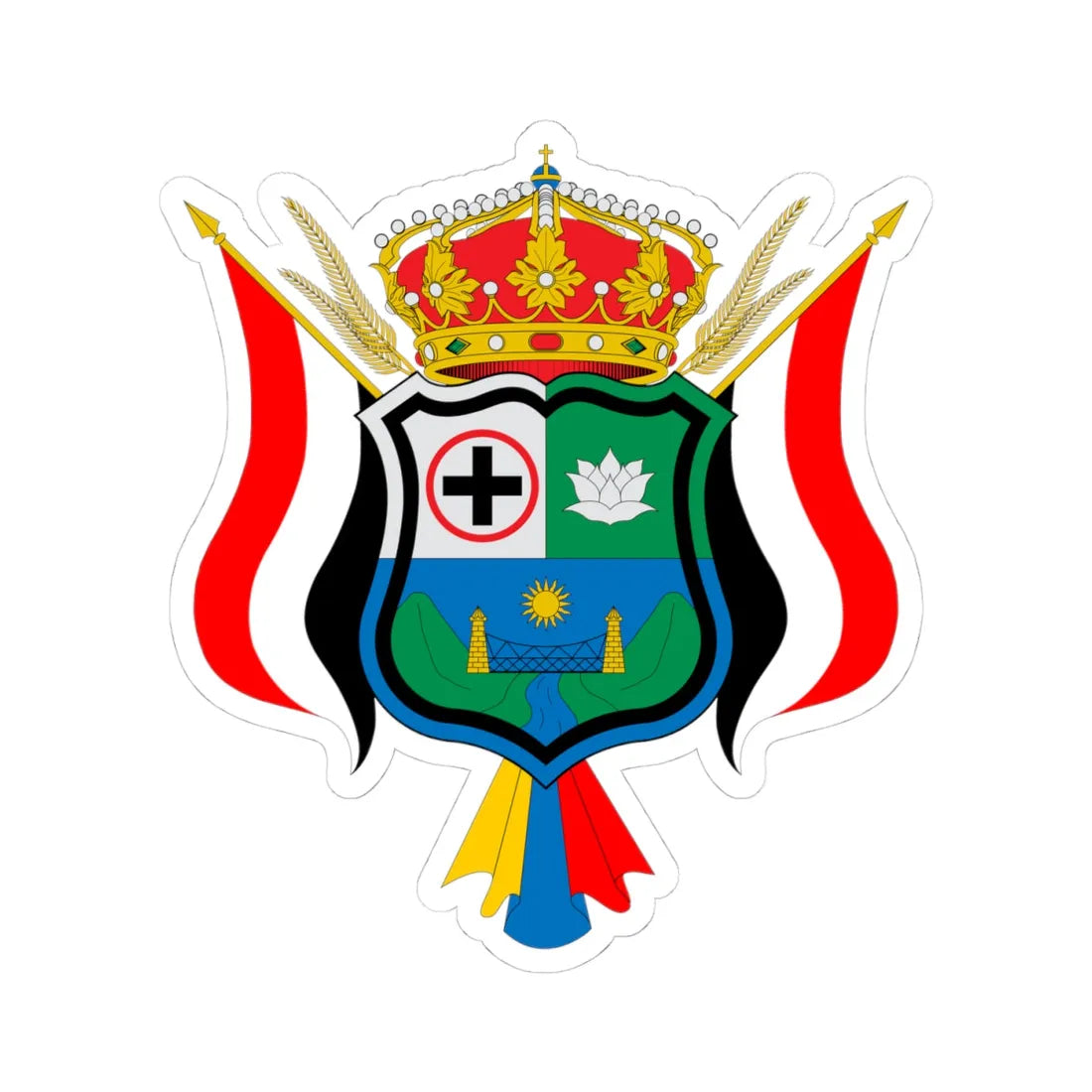 Escudo de Sopetrán (Colombia) (Coat of Arms) STICKER Vinyl Kiss-Cut Decal 4 Inch White - The Sticker Space