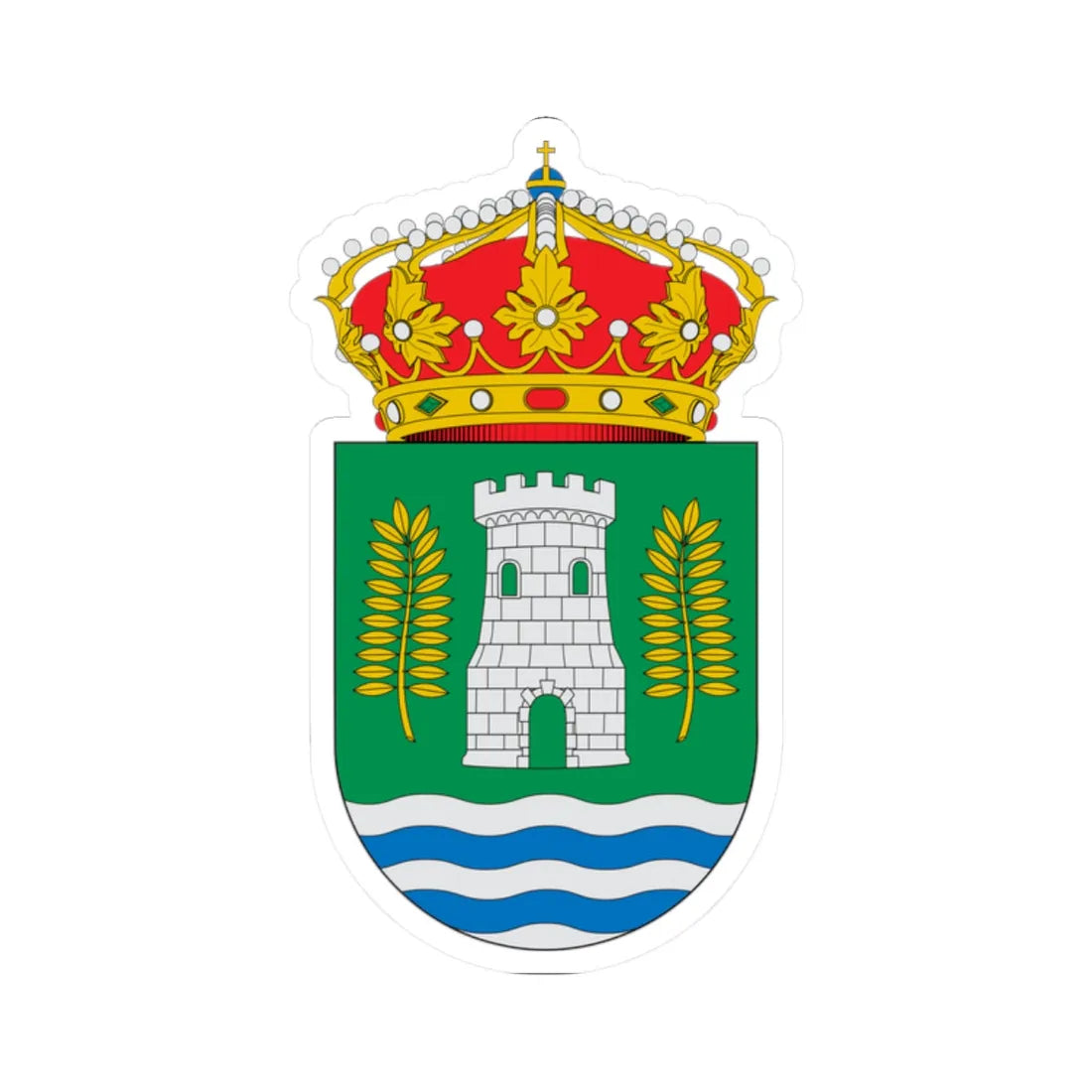 Escudo de Sorvilán (Spain) (Coat of Arms) STICKER Vinyl Kiss-Cut Decal 2 Inch White - The Sticker Space
