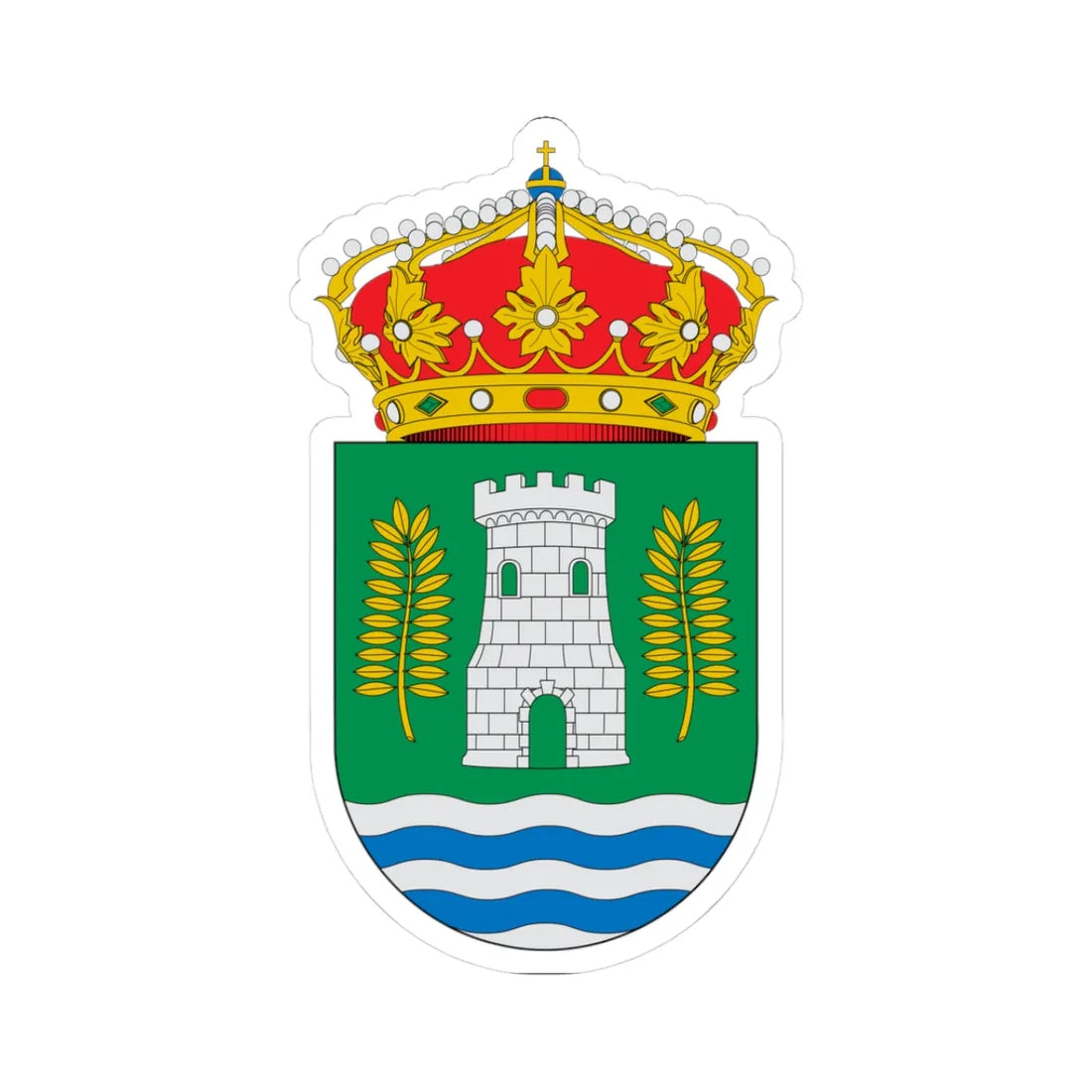 Escudo de Sorvilán (Spain) (Coat of Arms) STICKER Vinyl Kiss-Cut Decal 3 Inch White - The Sticker Space