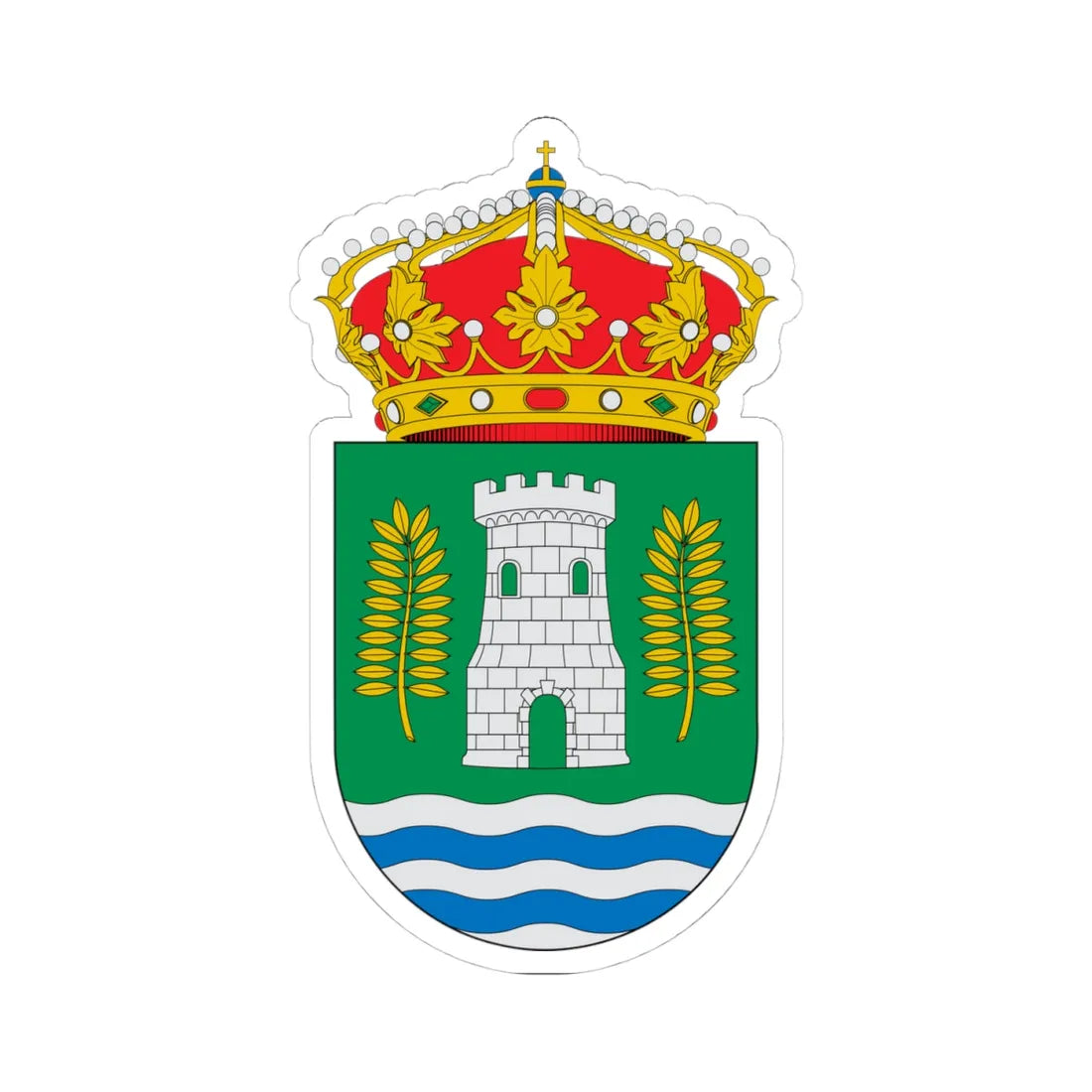 Escudo de Sorvilán (Spain) (Coat of Arms) STICKER Vinyl Kiss-Cut Decal 4 Inch White - The Sticker Space