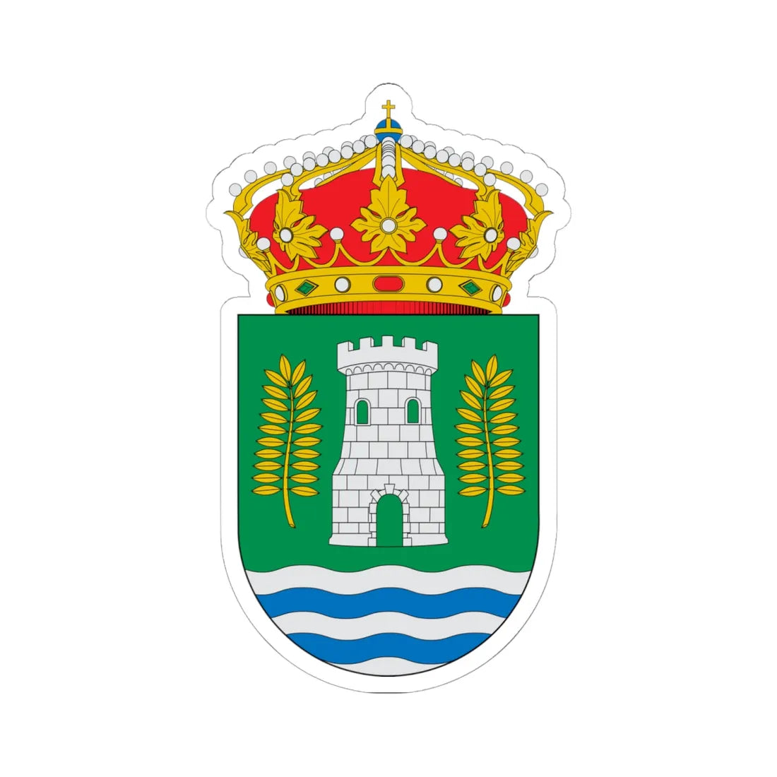 Escudo de Sorvilán (Spain) (Coat of Arms) STICKER Vinyl Kiss-Cut Decal 6 Inch White - The Sticker Space