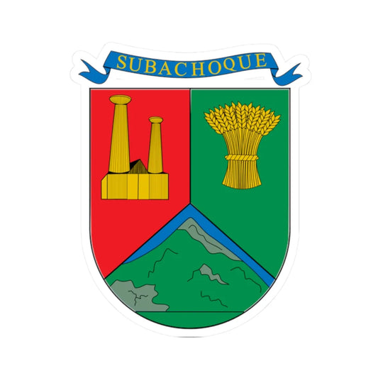Escudo de Subachoque (Colombia) (Coat of Arms) STICKER Vinyl Kiss-Cut Decal 2 Inch White - The Sticker Space