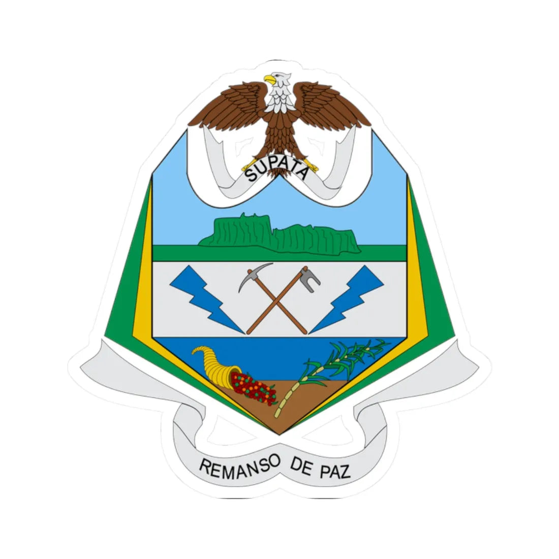 Escudo de Supatá (Colombia) (Coat of Arms) STICKER Vinyl Kiss-Cut Decal 2 Inch White - The Sticker Space