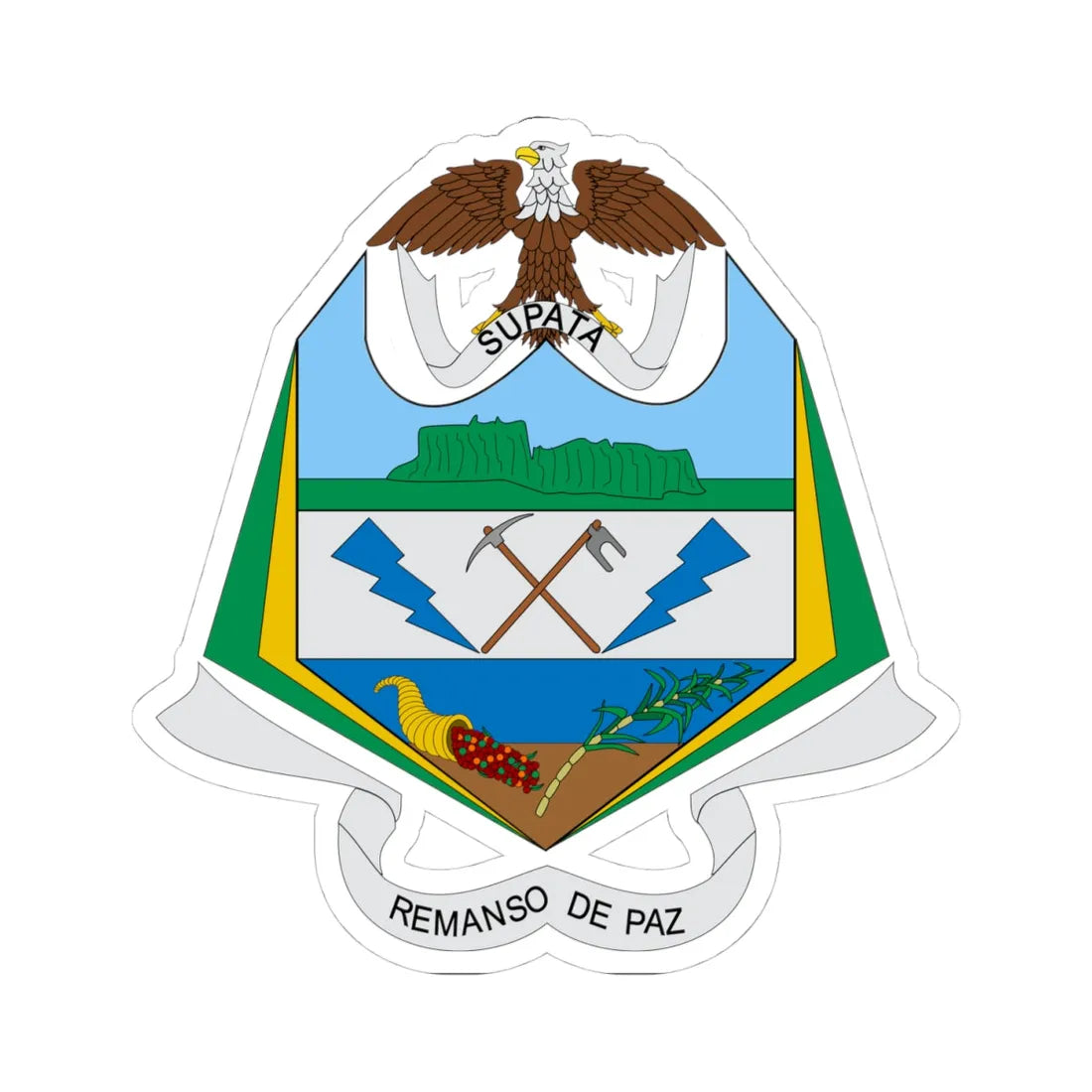 Escudo de Supatá (Colombia) (Coat of Arms) STICKER Vinyl Kiss-Cut Decal 4 Inch White - The Sticker Space