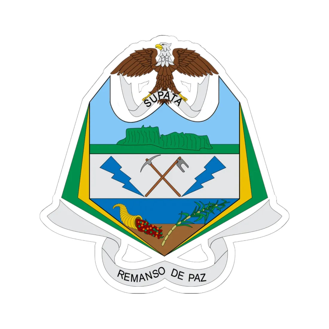 Escudo de Supatá (Colombia) (Coat of Arms) STICKER Vinyl Kiss-Cut Decal 6 Inch White - The Sticker Space