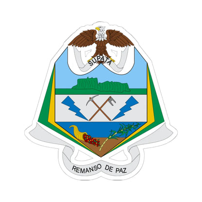 Escudo de Supatá (Colombia) (Coat of Arms) STICKER Vinyl Kiss-Cut Decal 6 Inch White - The Sticker Space