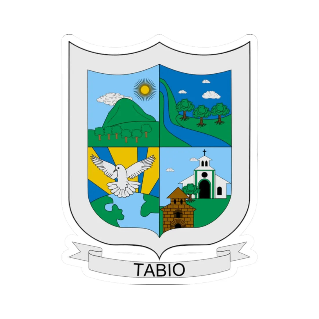 Escudo de Tabio (Colombia) (Coat of Arms) STICKER Vinyl Kiss-Cut Decal 2 Inch White - The Sticker Space