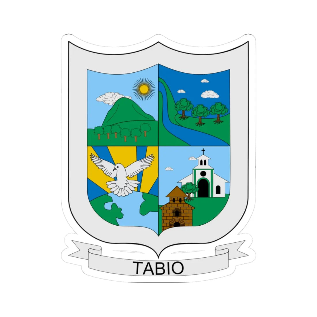 Escudo de Tabio (Colombia) (Coat of Arms) STICKER Vinyl Kiss-Cut Decal 3 Inch White - The Sticker Space