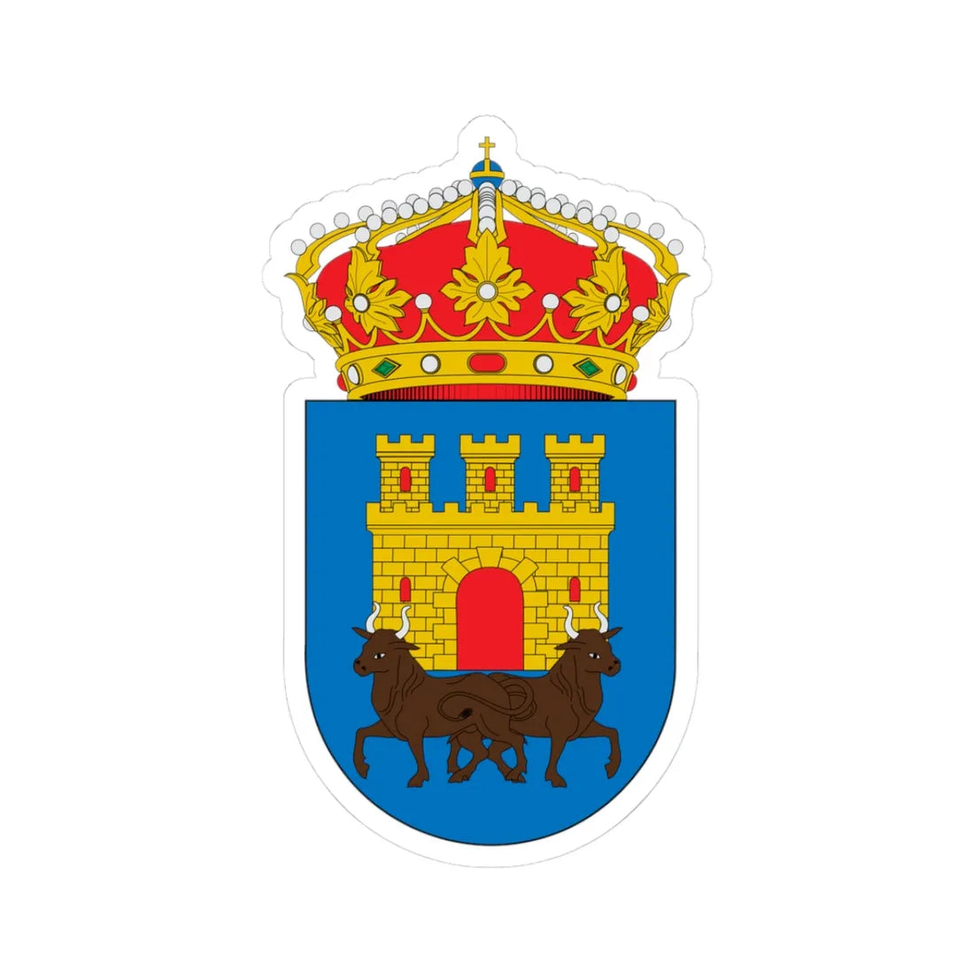 Escudo de Talavera de la Reina (Spain) (Coat of Arms) STICKER Vinyl Kiss-Cut Decal 3 Inch White - The Sticker Space