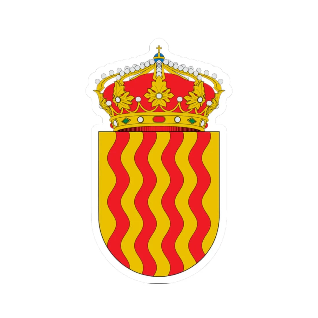 Escudo de Tarragona (Spain) (Coat of Arms) STICKER Vinyl Kiss-Cut Decal 2 Inch White - The Sticker Space