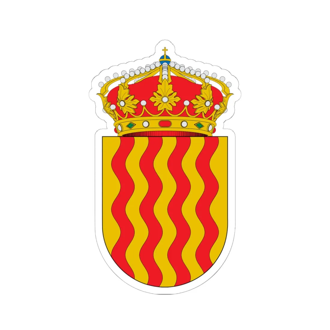Escudo de Tarragona (Spain) (Coat of Arms) STICKER Vinyl Kiss-Cut Decal 6 Inch White - The Sticker Space