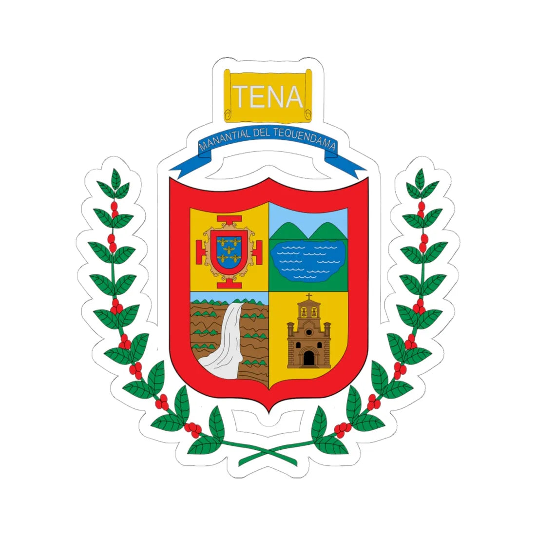 Escudo de Tena Cundinamarca (Colombia) (Coat of Arms) STICKER Vinyl Kiss-Cut Decal - The Sticker Space