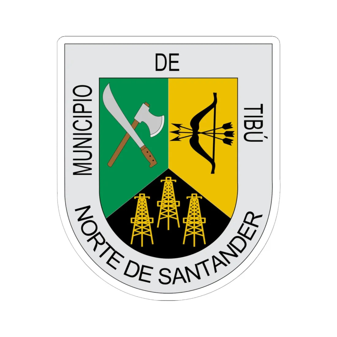 Escudo de Tibú (Colombia) (Coat of Arms) STICKER Vinyl Kiss-Cut Decal 6 Inch White - The Sticker Space