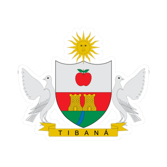 Escudo de Tibaná Boyacá (Colombia) (Coat of Arms) STICKER Vinyl Kiss-Cut Decal 2 Inch White - The Sticker Space