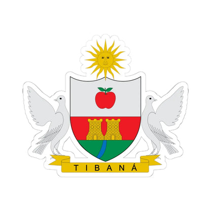 Escudo de Tibaná Boyacá (Colombia) (Coat of Arms) STICKER Vinyl Kiss-Cut Decal 6 Inch White - The Sticker Space