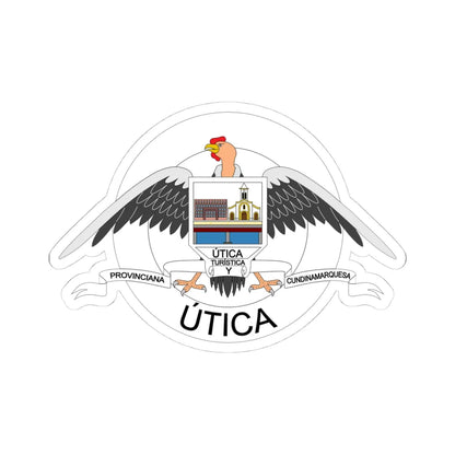 Escudo de Útica - Cundinamarca (Colombia) (Coat of Arms) STICKER Vinyl Kiss-Cut Decal 4 Inch White - The Sticker Space