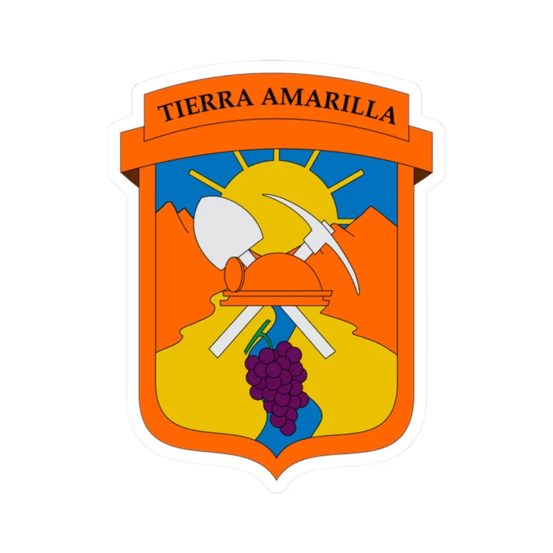 Escudo de Tierra Amarilla (Chile) (Coat of Arms) STICKER Vinyl Kiss-Cut Decal 2 Inch White - The Sticker Space