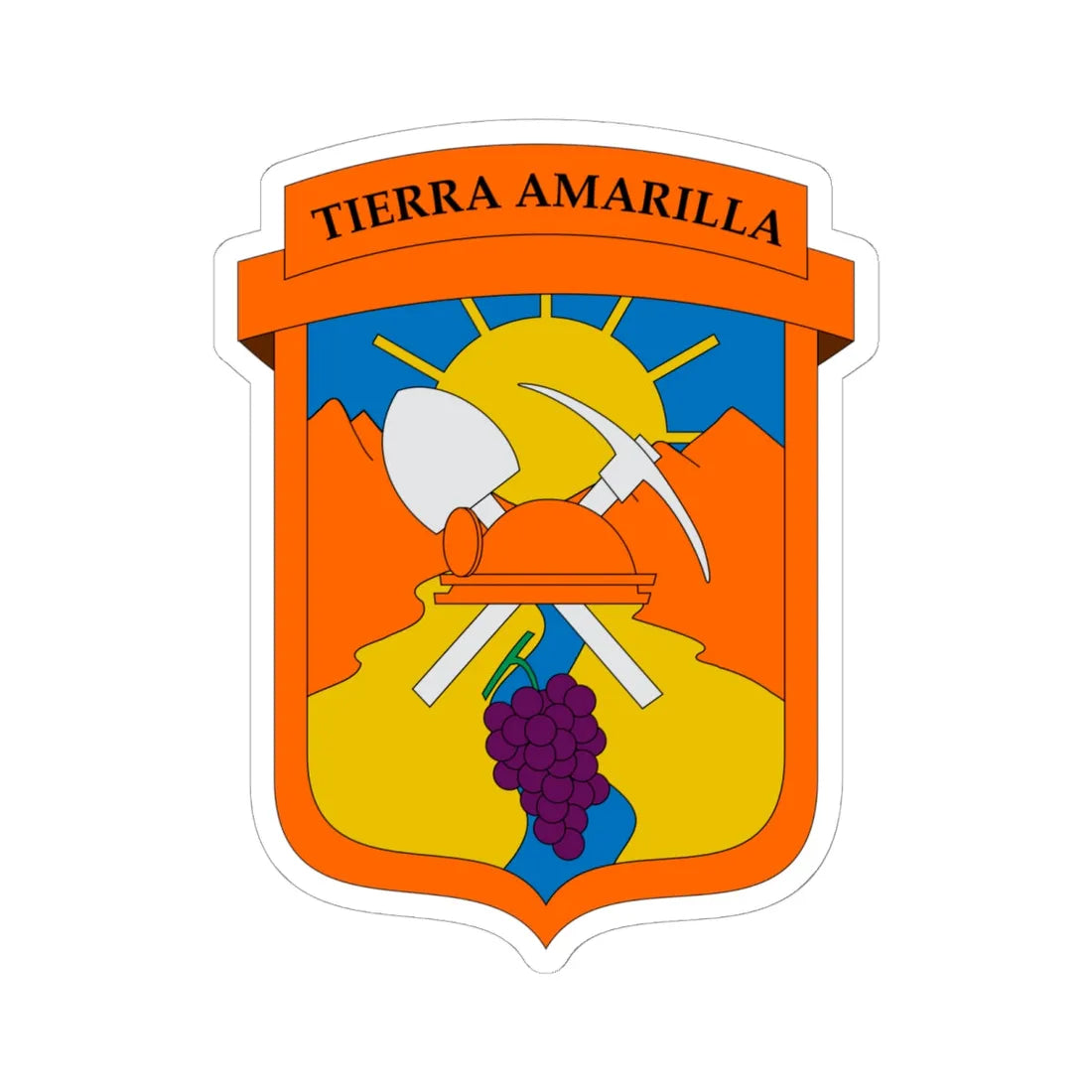 Escudo de Tierra Amarilla (Chile) (Coat of Arms) STICKER Vinyl Kiss-Cut Decal 6 Inch White - The Sticker Space