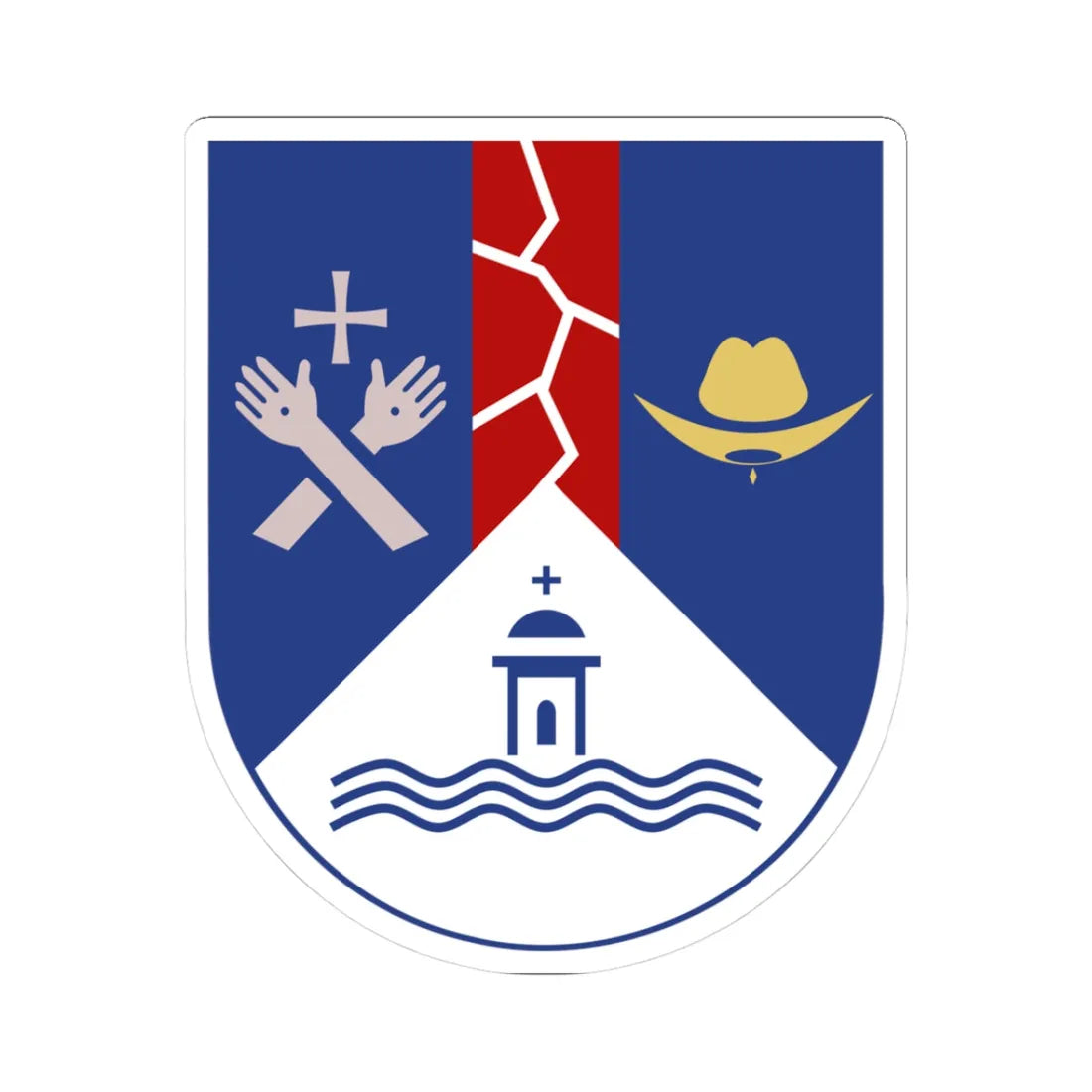 Escudo de Tierranueva San Luis Potosí (Mexico) (Coat of Arms) STICKER Vinyl Kiss-Cut Decal 3 Inch White - The Sticker Space