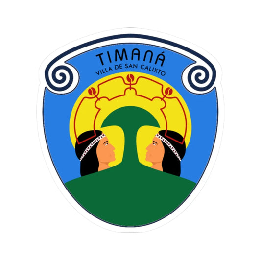 Escudo de Timana Huila (Colombia) (Coat of Arms) STICKER Vinyl Kiss-Cut Decal 2 Inch White - The Sticker Space