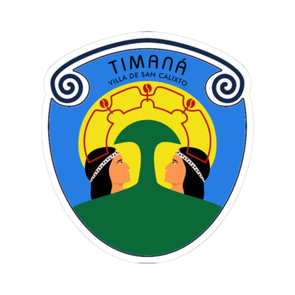 Escudo de Timana Huila (Colombia) (Coat of Arms) STICKER Vinyl Kiss-Cut Decal 3 Inch White - The Sticker Space