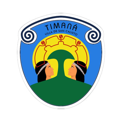 Escudo de Timana Huila (Colombia) (Coat of Arms) STICKER Vinyl Kiss-Cut Decal 6 Inch White - The Sticker Space