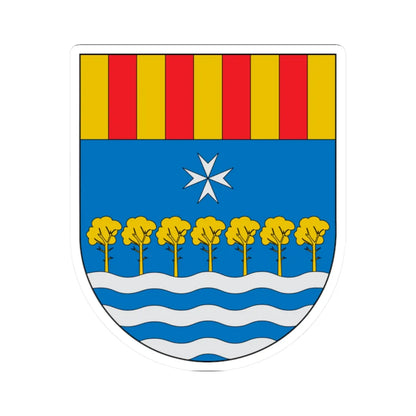 Escudo de Tivenys (Spain) (Coat of Arms) STICKER Vinyl Kiss-Cut Decal 2 Inch White - The Sticker Space