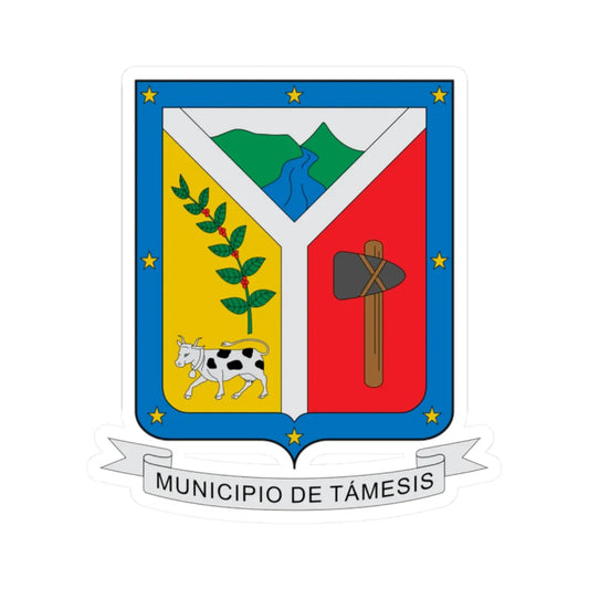 Escudo de Támesis (Colombia) (Coat of Arms) STICKER Vinyl Kiss-Cut Decal 2 Inch White - The Sticker Space