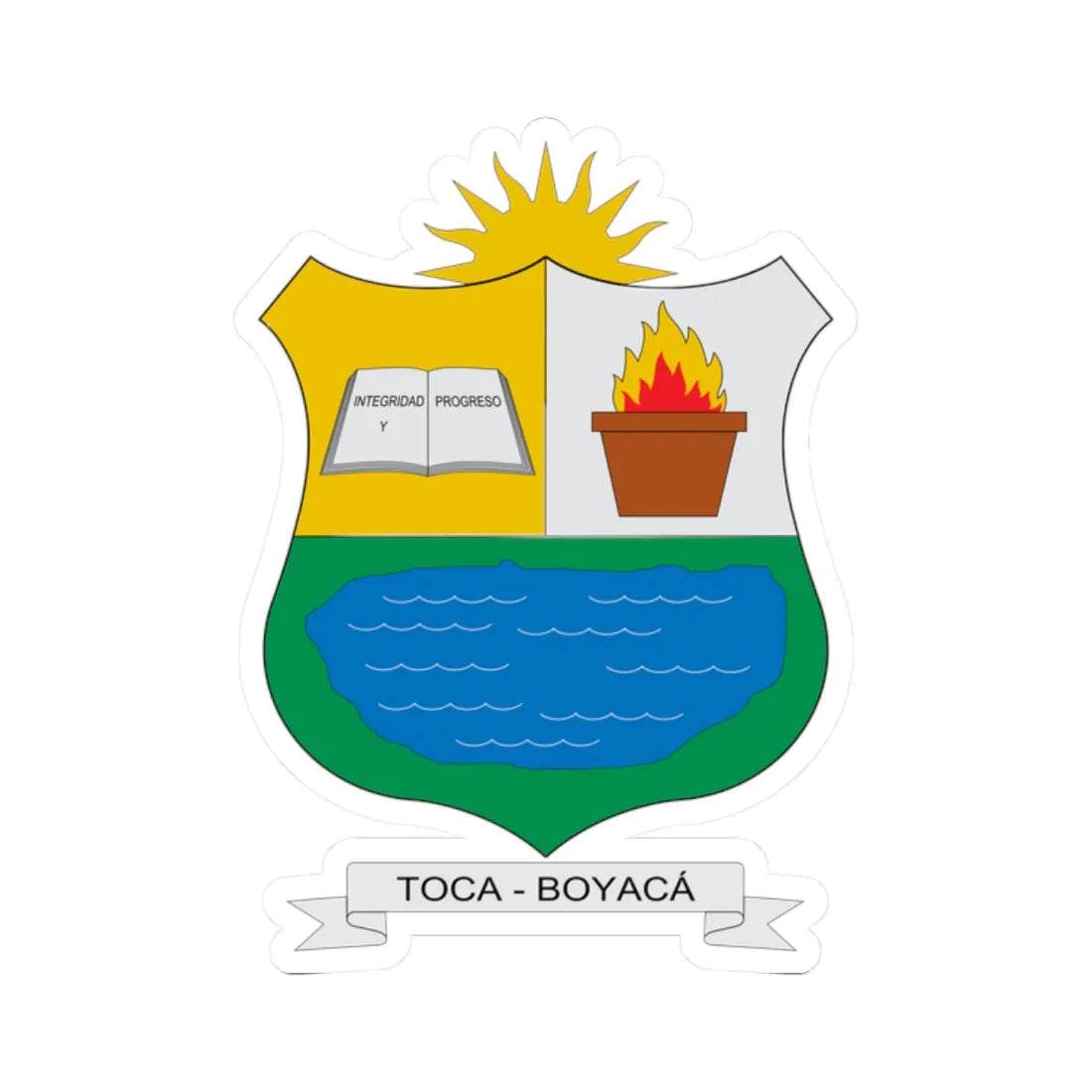 Escudo de Toca Boyacá (Colombia) (Coat of Arms) STICKER Vinyl Kiss-Cut Decal 2 Inch White - The Sticker Space