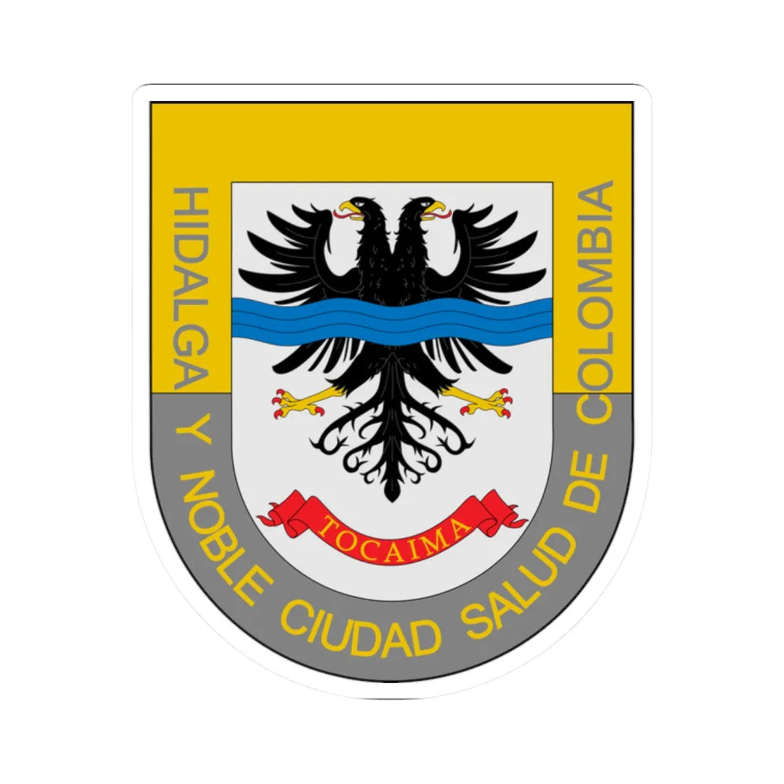 Escudo de Tocaima (Colombia) (Coat of Arms) STICKER Vinyl Kiss-Cut Decal 2 Inch White - The Sticker Space