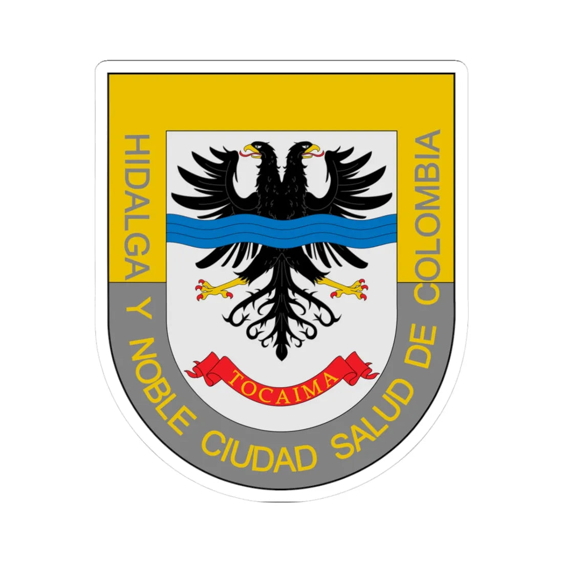 Escudo de Tocaima (Colombia) (Coat of Arms) STICKER Vinyl Kiss-Cut Decal 3 Inch White - The Sticker Space