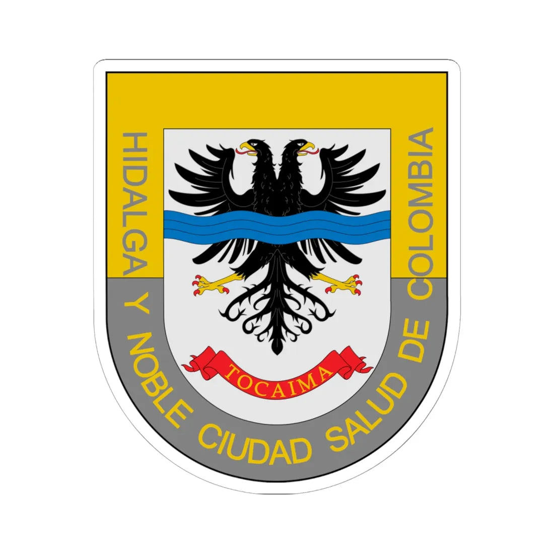 Escudo de Tocaima (Colombia) (Coat of Arms) STICKER Vinyl Kiss-Cut Decal 6 Inch White - The Sticker Space