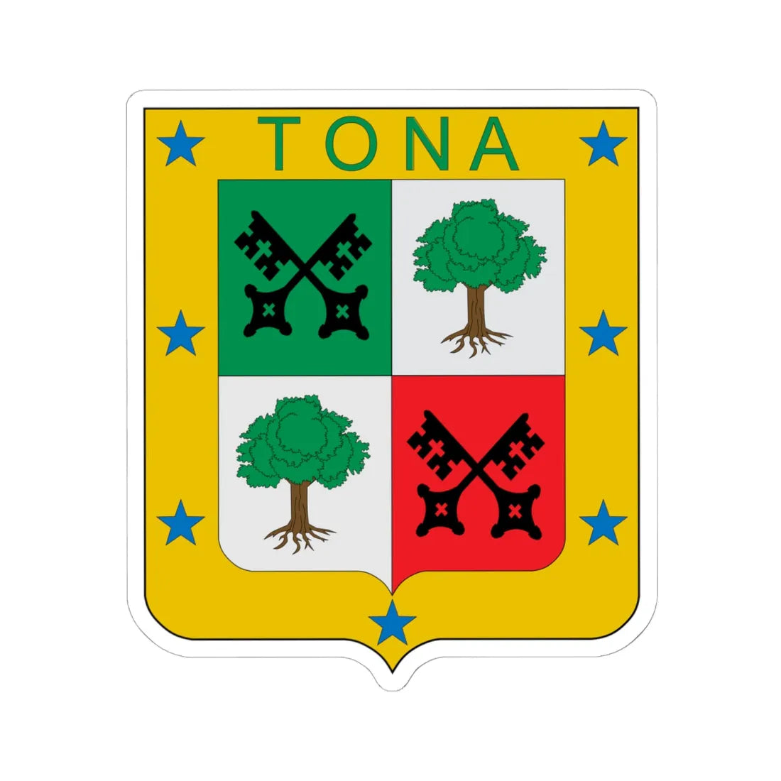Escudo de Tona (Colombia) (Coat of Arms) STICKER Vinyl Kiss-Cut Decal 6 Inch White - The Sticker Space