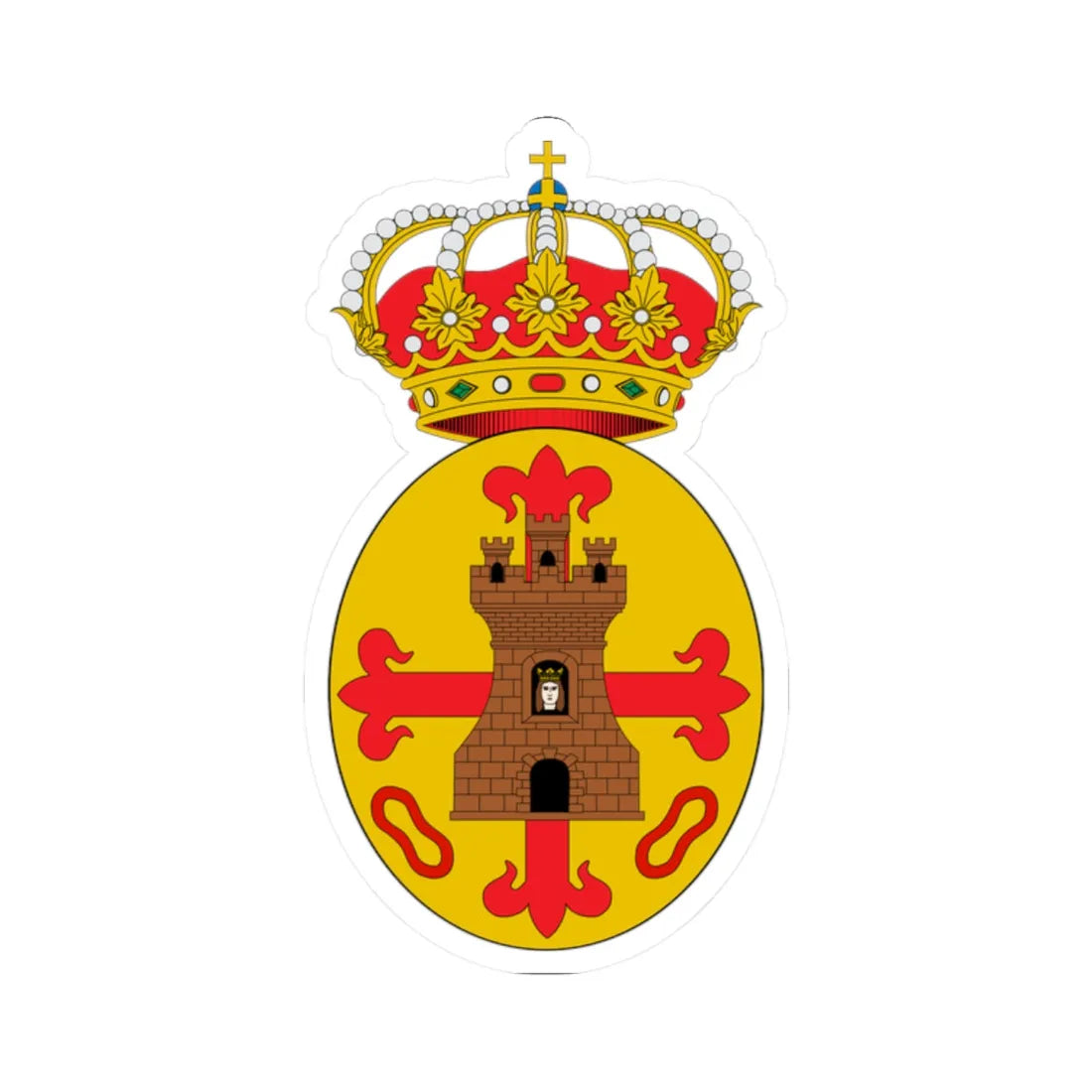 Escudo de Torredonjimeno (Spain) (Coat of Arms) STICKER Vinyl Kiss-Cut Decal 2 Inch White - The Sticker Space