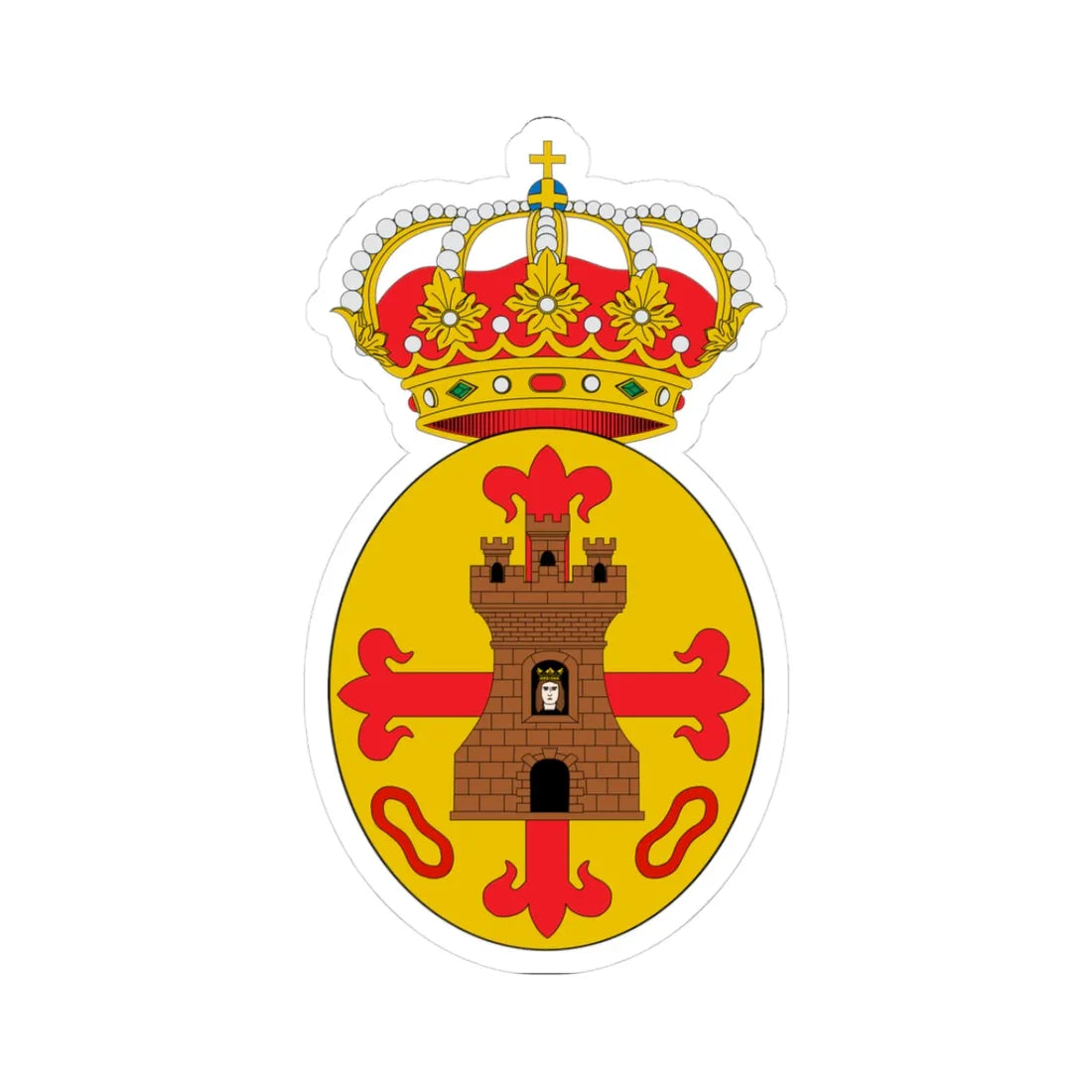 Escudo de Torredonjimeno (Spain) (Coat of Arms) STICKER Vinyl Kiss-Cut Decal 3 Inch White - The Sticker Space