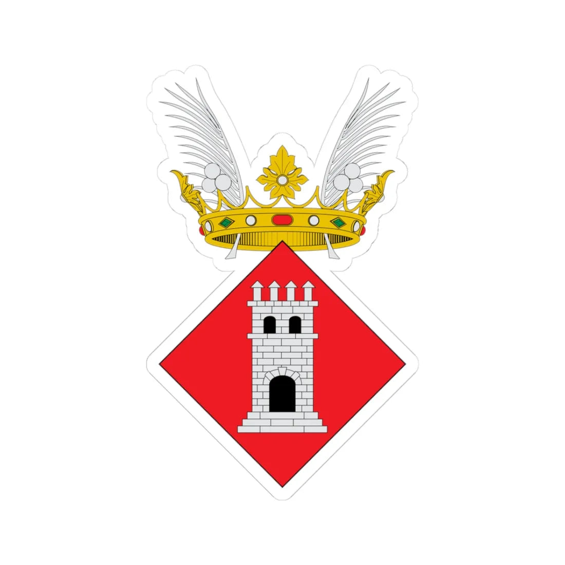 Escudo de Tortosa (Spain) (Coat of Arms) STICKER Vinyl Kiss-Cut Decal 3 Inch White - The Sticker Space