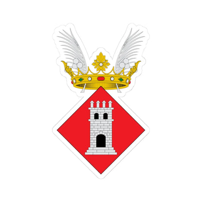 Escudo de Tortosa (Spain) (Coat of Arms) STICKER Vinyl Kiss-Cut Decal 3 Inch White - The Sticker Space