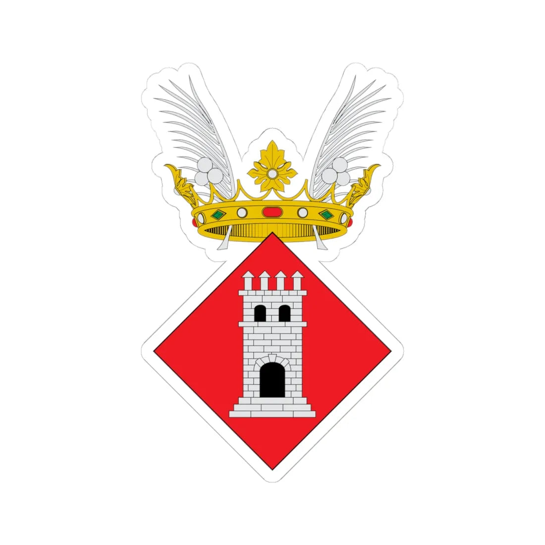 Escudo de Tortosa (Spain) (Coat of Arms) STICKER Vinyl Kiss-Cut Decal 4 Inch White - The Sticker Space