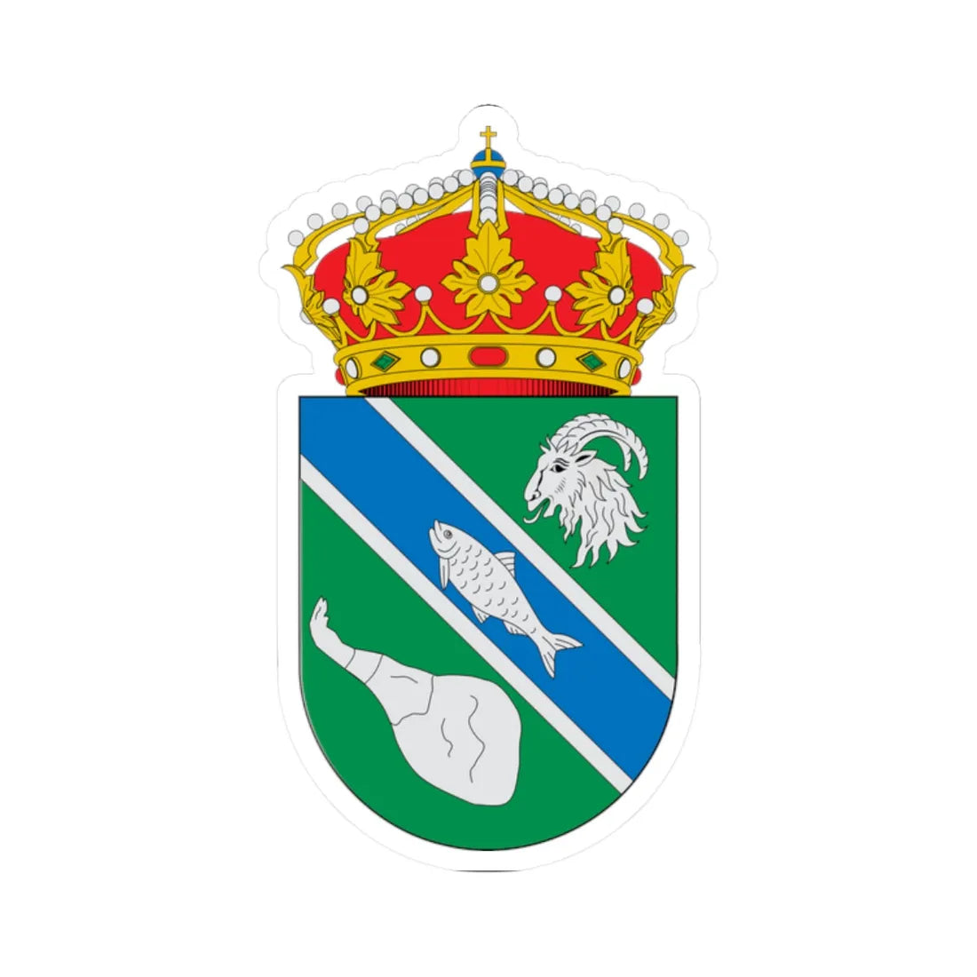 Escudo de Trevélez (Spain) (Coat of Arms) STICKER Vinyl Kiss-Cut Decal 2 Inch White - The Sticker Space