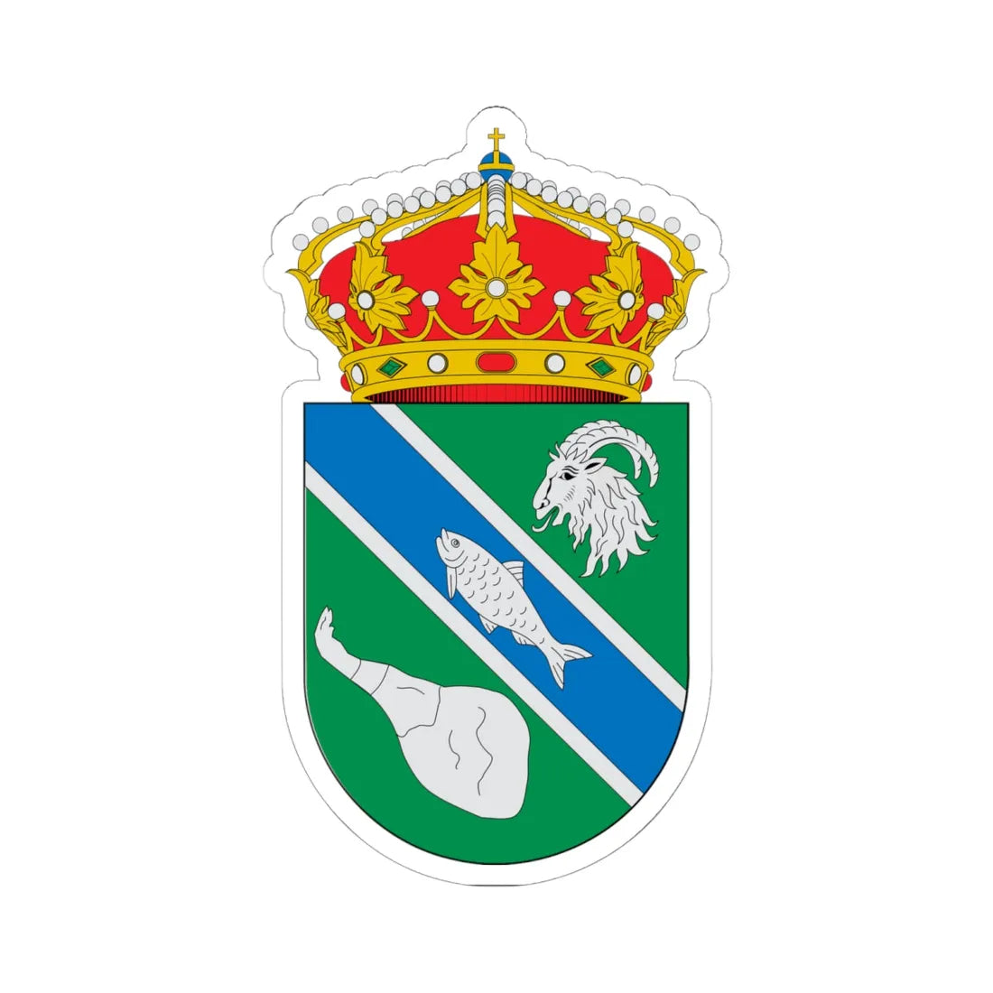 Escudo de Trevélez (Spain) (Coat of Arms) STICKER Vinyl Kiss-Cut Decal 6 Inch White - The Sticker Space