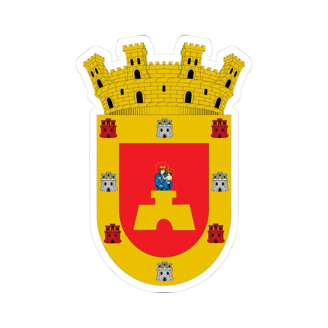 Escudo de Trujillo Honduras (Honduras) (Coat of Arms) STICKER Vinyl Kiss-Cut Decal 3 Inch White - The Sticker Space