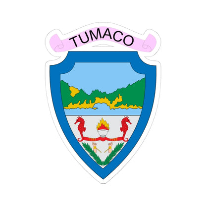 Escudo de Tumaco Nariño (Colombia) (Coat of Arms) STICKER Vinyl Kiss-Cut Decal 4 Inch White - The Sticker Space
