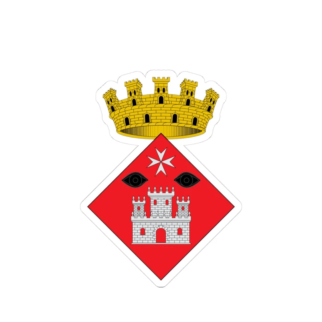 Escudo de Ulldecona DOGC (Spain) (Coat of Arms) STICKER Vinyl Kiss-Cut Decal 3 Inch White - The Sticker Space