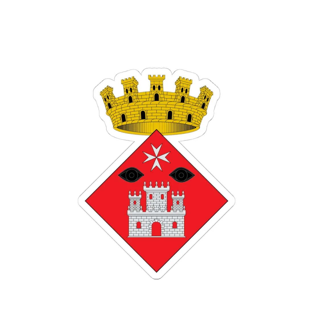 Escudo de Ulldecona DOGC (Spain) (Coat of Arms) STICKER Vinyl Kiss-Cut Decal 4 Inch White - The Sticker Space