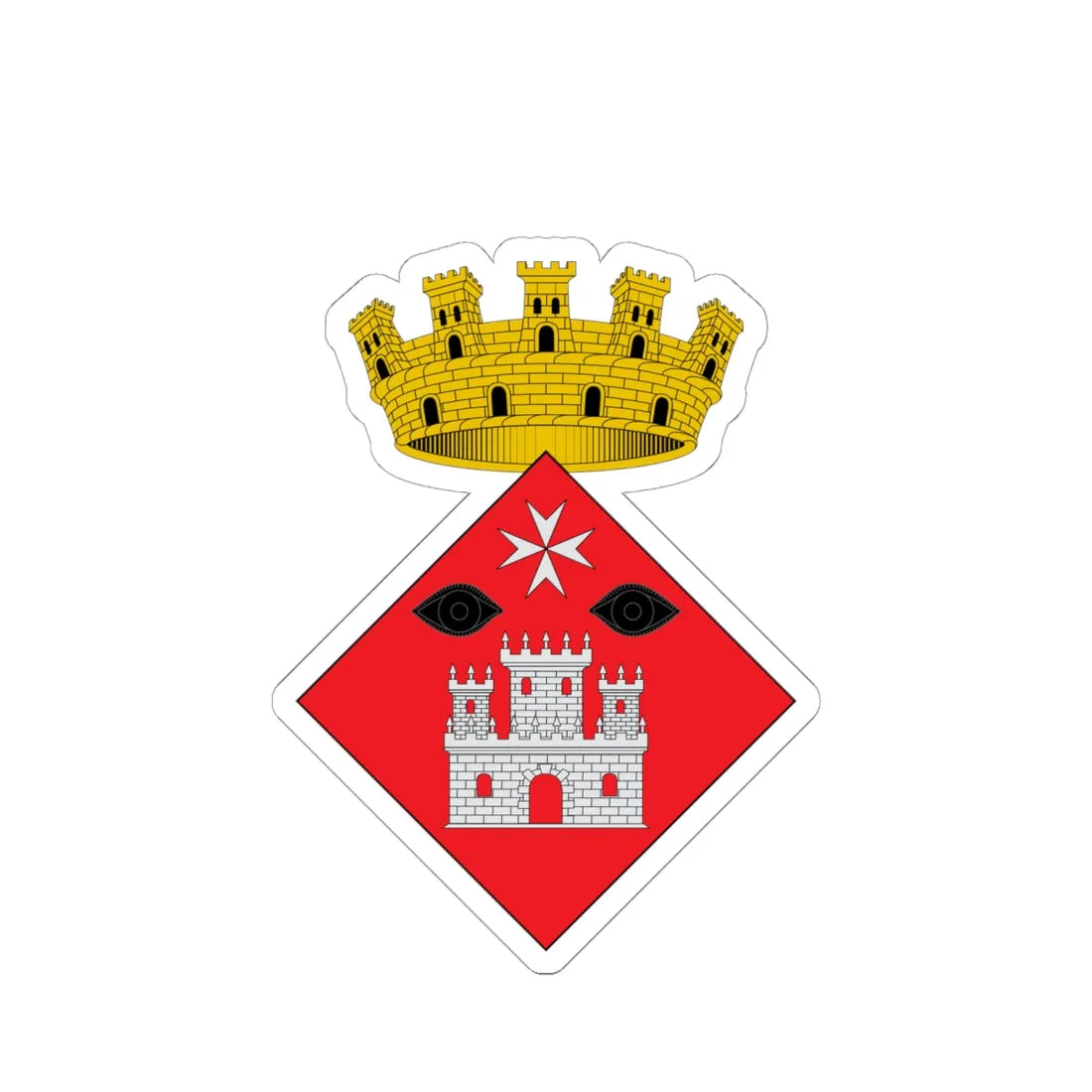 Escudo de Ulldecona DOGC (Spain) (Coat of Arms) STICKER Vinyl Kiss-Cut Decal 6 Inch White - The Sticker Space