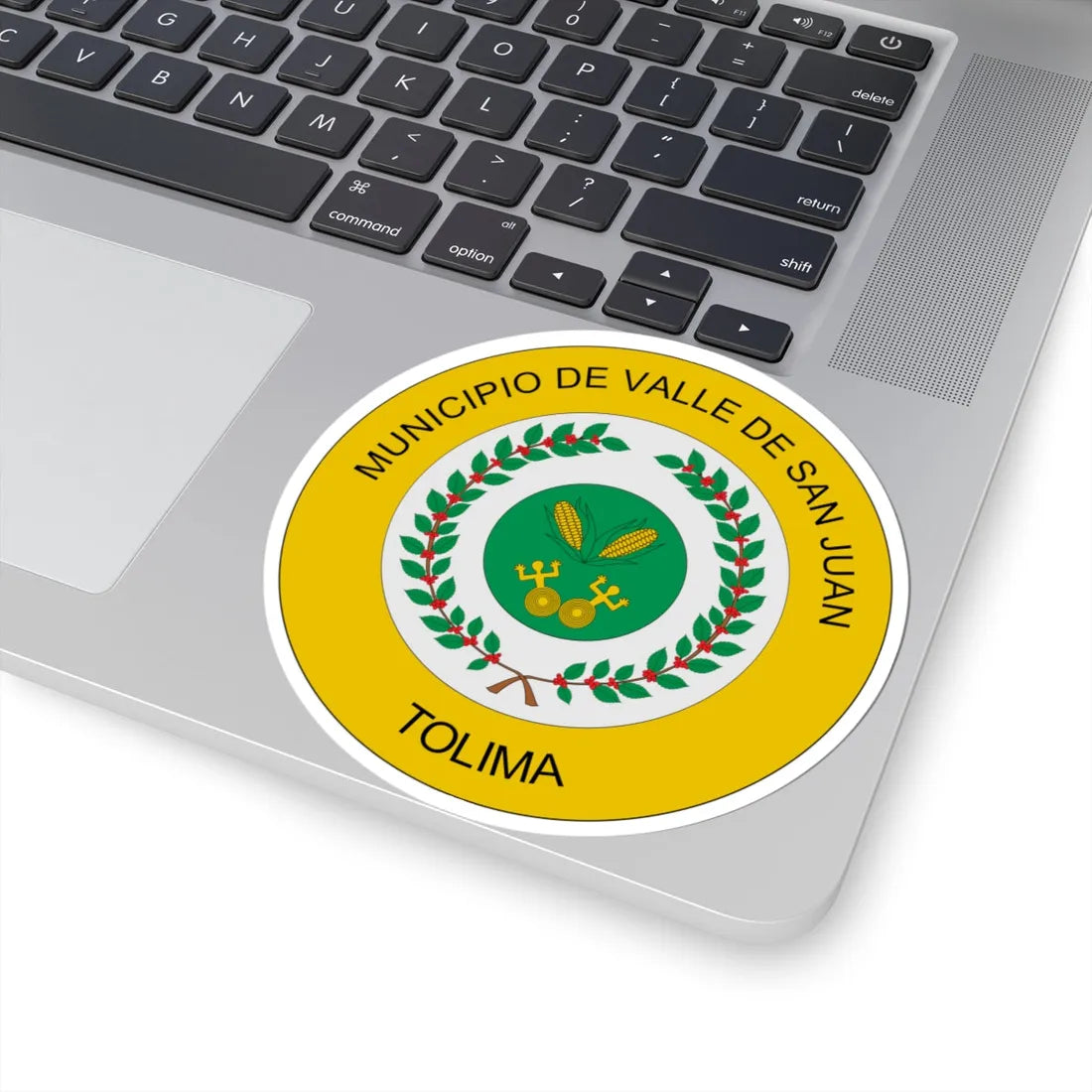 Escudo de Valle de San Juan Tolima (Colombia) (Coat of Arms) STICKER Vinyl Kiss-Cut Decal - The Sticker Space