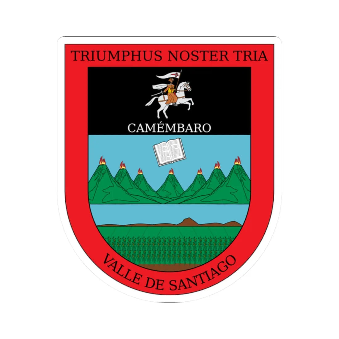 Escudo de Valle de Santiago Guanajuato México (Mexico) (Coat of Arms) STICKER Vinyl Kiss-Cut Decal 2 Inch White - The Sticker Space