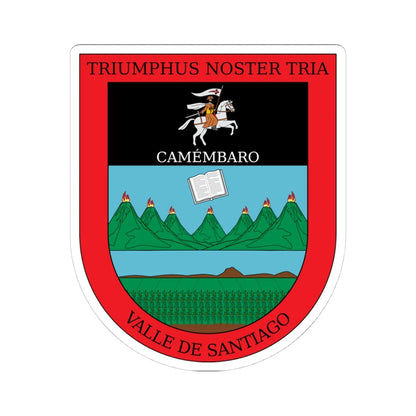 Escudo de Valle de Santiago Guanajuato México (Mexico) (Coat of Arms) STICKER Vinyl Kiss-Cut Decal 4 Inch White - The Sticker Space